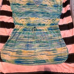 Ralph Lauren Blue Teal Yellow Striped Tunic